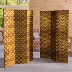 6" Double Sided Japanese Wood Pattern Canvas Room Divider Brown - Oriental Furniture -Cozy Living Deals Store GUEST bfb0e0c6 5a45 43ee 98d6 a38420d4162a