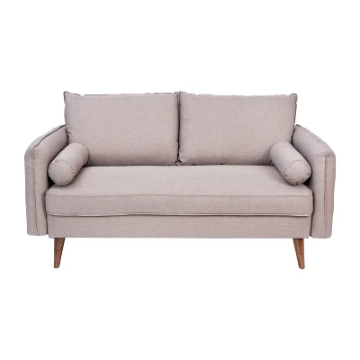 Emma And Oliver Upholstered Mid-Century Modern Pocket Spring Loveseat With Wooden Legs And Removable Back Cushions 10 Emma And Oliver Upholstered Mid-Century Modern Pocket Spring Loveseat With Wooden Legs And Removable Back Cushions - Image 10
