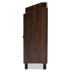 Rossin Walnut Finished 2 Door Wood Entryway Shoe Storage Cabinet With Open Shelf Brown - Baxton Studio -Cozy Living Deals Store GUEST c01fed4f 79b6 4737 9167 d484b550ef3e