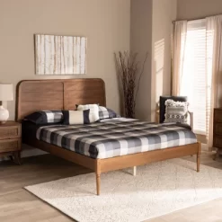 Kassidy Wood Platform Bed Walnut Brown - Baxton Studio -Cozy Living Deals Store GUEST c02c6f0d 9ee6 4e13 a0df 0c8c9a67032d
