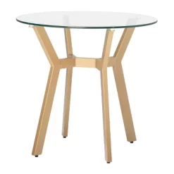 24" Architect Round End Table Gold/Clear Glass - Studio Designs Home -Cozy Living Deals Store GUEST c0316529 6ef4 4f78 91be 33b61c2aebf2