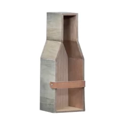 Single Bottle Rustic White Wood Wall Mount Wine Rack - Foreside Home & Garden