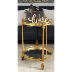 Traditional Iron And Mirrored Bar Cart Brass - Olivia & May -Cozy Living Deals Store GUEST c0ea4256 fe20 4f1d b545 a6afacfd4e5f