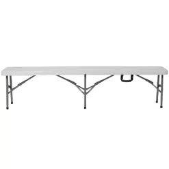 Emma And Oliver 11"W X 72"L Portable Bi-Fold Granite White Folding Bench -Cozy Living Deals Store GUEST c0edc824 eafb 485b ac44 82529908a951