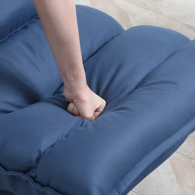 HOMCOM Swivel Floor Chair With Back Support, Microfiber Adjustable Video Gaming Chair For Reading, Lounging, Meditating, Blue 4 HOMCOM Swivel Floor Chair With Back Support, Microfiber Adjustable Video Gaming Chair For Reading, Lounging, Meditating, Blue - Image 4