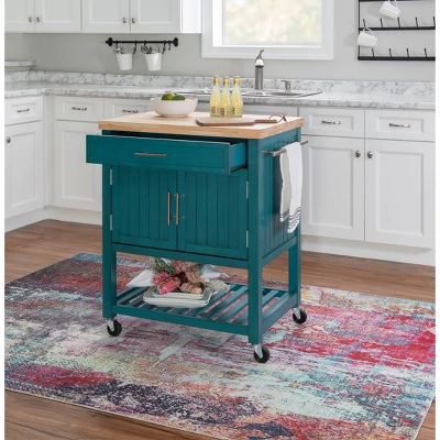 Abigail Kitchen Cart Teal - Powell Company 10 Abigail Kitchen Cart Teal - Powell Company - Image 10