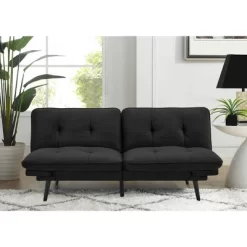 Finley Convertible Futon Sofa Bed Black - Serta
