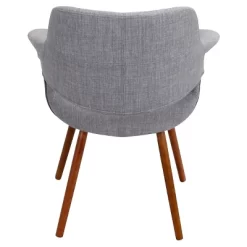 Vintage Flair Mid Century Modern Walnut Wood Legged Dining Chair Polyester/Light Gray - LumiSource -Cozy Living Deals Store GUEST c261d580 7449 4fa6 9d90 9f472f75c2c0