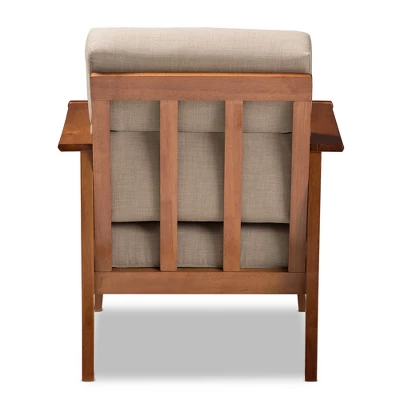 Baxton Studio Larissa Modern Classic Mission Style Cherry Finished Wood And Fabric High Back Cushioned Living Room Dark Beige Cherry 3 Baxton Studio Larissa Modern Classic Mission Style Cherry Finished Wood And Fabric High Back Cushioned Living Room Dark Beige Cherry - Image 3
