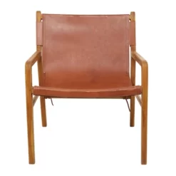 Contemporary Modern Genuine Leather Lounge Sling Chair - Olivia & May