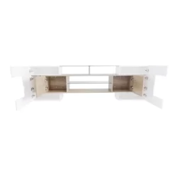 Versatile TV Stand For TVs Up To 80" With 2 Lighted Glass Shelves And LED Color Changing Lights - ModernLuxe -Cozy Living Deals Store GUEST c28e0a5e 9c59 4b22 8db0 657c95043e33