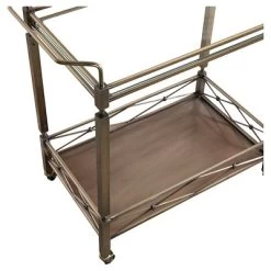 Evelyn Metal And Glass Bar Cart Antique Brass - Inspire Q -Cozy Living Deals Store GUEST c2dc205b 8da2 4a98 8211 c557d6809e11