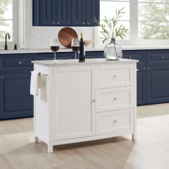 Soren Stainless Steel Top Kitchen Island/Cart Stainless Steel /White - Crosley -Cozy Living Deals Store GUEST c33146ec fd59 45db 982e 7f92c865e366