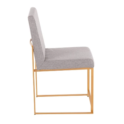 Set Of 2 Highback Fuji Polyester/Steel Dining Chairs Gold/Light Gray - LumiSource 2 Set Of 2 Highback Fuji Polyester/Steel Dining Chairs Gold/Light Gray - LumiSource - Image 2