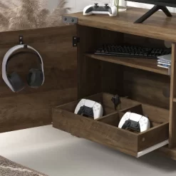 70" Prestwick Gaming Ready Wood TV Stand With 2 Doors And Shelves For TVs Up To 78" Knotty Oak Top - Hillsdale Furniture -Cozy Living Deals Store GUEST c3b3db09 f55b 4c5e 9fc0 d2587beb578e