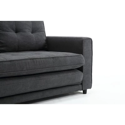 Convertible Folding Futon Sofa Bed, Dark Gray - ModernLuxe 10 Convertible Folding Futon Sofa Bed, Dark Gray - ModernLuxe - Image 10