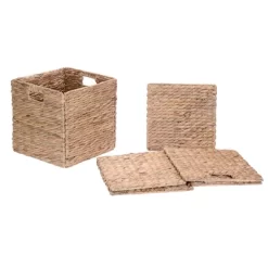 Set Of 2 Handmade Wicker Storage Cubes - 12-Inch Square Foldable Baskets With Handles - Made Of Hand-Twisted Water Hyacinth By Villacera (Natural) 10 Set Of 2 Handmade Wicker Storage Cubes - 12-Inch Square Foldable Baskets With Handles - Made Of Hand-Twisted Water Hyacinth By Villacera (Natural) -Cozy Living Deals Store GUEST c4469b26 ff34 46ce ba8c 082486bc519e