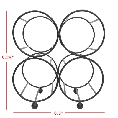 Black Metal Wine Bottle Holder - Foreside Home & Garden 4 Black Metal Wine Bottle Holder - Foreside Home & Garden - Image 4