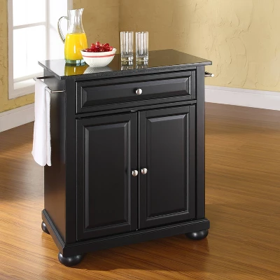 Alexandria Black Granite Top Portable Kitchen Island/Cart - Crosley 1 Alexandria Black Granite Top Portable Kitchen Island/Cart - Crosley