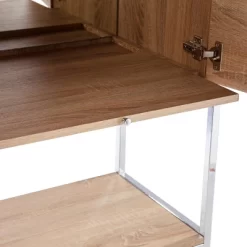 Befail Tall Bar Cabinet With Wine Storage Natural/Chrome - Aiden Lane -Cozy Living Deals Store GUEST c54c6e7a 1880 403a 9ee8 a4a75eac7271