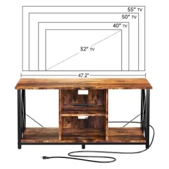 Fabato Wood TV Stand And Entertainment Center With Socket Plug-In Station, Height Adjustable Shelf, And Wire Threading Holes 8 Fabato Wood TV Stand And Entertainment Center With Socket Plug-In Station, Height Adjustable Shelf, And Wire Threading Holes -Cozy Living Deals Store GUEST c5882b27 7c00 4863 8d53 d0dd515521a6