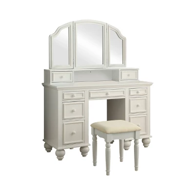 3pc Branson 9 Drawer Transitional Vanity Table Set - HOMES: Inside + Out 5 3pc Branson 9 Drawer Transitional Vanity Table Set - HOMES: Inside + Out - Image 5