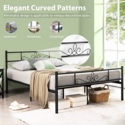 Costway Twin/Queen/Full Metal Platform Bed Frame With Headboard And Footboard No Box Spring Needed 18 Costway Twin/Queen/Full Metal Platform Bed Frame With Headboard And Footboard No Box Spring Needed -Cozy Living Deals Store GUEST c5d08227 47cc 412f bedd 5c87986151df