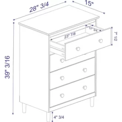 Stiva Classic Mid-Century Modern Vertical 4 Drawer Dresser - Saracina Home -Cozy Living Deals Store GUEST c68dcea8 e822 48f2 ad8d f9b5bfe2eb06