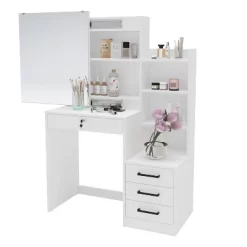 Hannah Vanity With Mirror White - Polifurniture -Cozy Living Deals Store GUEST c70215ed f8b5 4b56 a888 06ea75fdd7e9