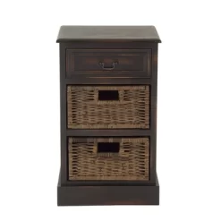 Farmhouse Wooden Side Chest With Basket Drawers Maroon - Olivia & May -Cozy Living Deals Store GUEST c71cf83f 3d88 492a a1fa 2ba8b38f2988