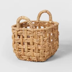 Twisted Open Checkered Weave Milk Crate Natural - Brightroom™ -Cozy Living Deals Store GUEST c73b6fc8 7d7f 4276 bc5a 71780c6e1456