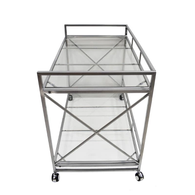 Ignatius Industrial Modern Bar Cart Silver - Christopher Knight Home 5 Ignatius Industrial Modern Bar Cart Silver - Christopher Knight Home - Image 5