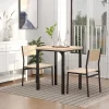 HOMCOM Rustic Country Wood Top 3 Piece Kitchen Table Dining Set With 2 Matching Chairs & Versatile Design For Small Space