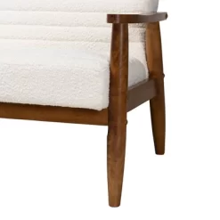 Stratton Boucle Fabric And Wood Sofa White/Walnut Brown - Baxton Studio -Cozy Living Deals Store GUEST c780e1d3 f2b9 4f77 8f9f a2c15030aab9