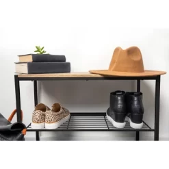 3 Tier Shoe Rack Black Metal With Natural Wood - Brightroom™ -Cozy Living Deals Store GUEST c78940d7 09ac 4528 9c99 1acfbc7d38b2