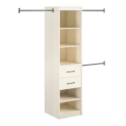 Kelly 5 Shelf 2 Drawer Closet Organizer With 3 Adjustable Hanging Rods Ivory Oak - Novogratz -Cozy Living Deals Store GUEST c7dbb06c 46b0 4f09 bbae bb1242499e12