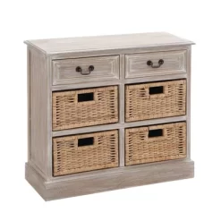 Wood Storage Accent Chest 4 Wicker Basket Drawers Taupe - Olivia & May -Cozy Living Deals Store GUEST c7dd6cbf 4715 482b 9817 b810a246078c