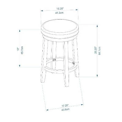Maya Swivel Backless Counter Height Barstool - Linon 5 Maya Swivel Backless Counter Height Barstool - Linon - Image 5