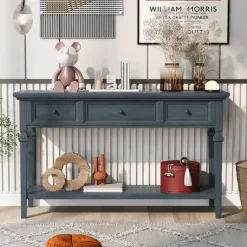 Retro Console Table With Drawers And Shelf-ModernLuxe -Cozy Living Deals Store GUEST c82a3536 aad5 4ac7 8a31 feddad13ea13