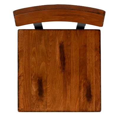 Emma And Oliver 4 Pack Commercial Grade Rustic Walnut Industrial Style Wood Dining Barstool 9 Emma And Oliver 4 Pack Commercial Grade Rustic Walnut Industrial Style Wood Dining Barstool - Image 9