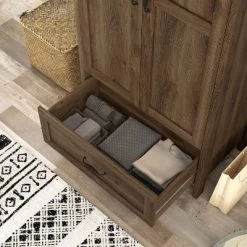 Nurembo 1 Drawer Wardrobe Closet Distressed Walnut - HOMES: Inside + Out -Cozy Living Deals Store GUEST c864c522 3970 4894 9cf3 ee21dd3a5ba0