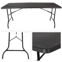 Folding Table - Lightweight Portable Folding Desk - 6-Foot-Long Plastic Table For Camping, Playing Cards, Parties, And Dining By Everyday Home (Black) 10 Folding Table - Lightweight Portable Folding Desk - 6-Foot-Long Plastic Table For Camping, Playing Cards, Parties, And Dining By Everyday Home (Black) -Cozy Living Deals Store GUEST c8853898 7f55 4953 91bf e44284031841