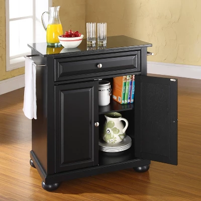 Alexandria Black Granite Top Portable Kitchen Island/Cart - Crosley 2 Alexandria Black Granite Top Portable Kitchen Island/Cart - Crosley - Image 2