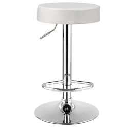 Costway 1 PC Round Bar Stool Adjustable Swivel Pub Chair U Leather With Footrest White Black Red 22 Costway 1 PC Round Bar Stool Adjustable Swivel Pub Chair U Leather With Footrest White Black Red -Cozy Living Deals Store GUEST c99d1d2c a9a8 45ac 9d25 98325eb5566d