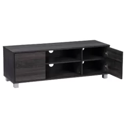 Hollywood Wood Grain TV Stand For TVs Up To 55" With Doors Dark Gray - CorLiving -Cozy Living Deals Store GUEST c9afe174 161b 430a bed8 69f15a2b3190
