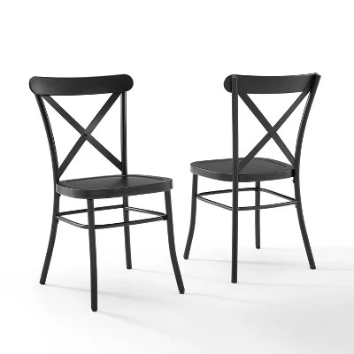 Set Of 2 Camille Dining Chair Matte Black - Crosley 1 Set Of 2 Camille Dining Chair Matte Black - Crosley