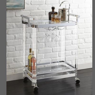 Aerin Server Cart Acrylic And Chrome - Steve Silver 1 Aerin Server Cart Acrylic And Chrome - Steve Silver