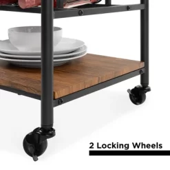 Best Choice Products 45in Industrial Wood Shelf Bar & Wine Storage Service Cart W/ Bottle & Glass Racks, Locking Wheels -Cozy Living Deals Store GUEST ca3d5c47 ebb4 4e82 a77c 9ed783d712aa