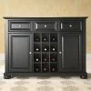 Alexandria Sideboard Cabinet With Wine Storage Black - Crosley