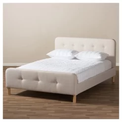 Full Samson Mid Century Fabric Upholstered Platform Bed Light Beige - Baxton Studio 6 Full Samson Mid Century Fabric Upholstered Platform Bed Light Beige - Baxton Studio -Cozy Living Deals Store GUEST ca58e6e1 fd7a 4587 9020 c5b1e142c196